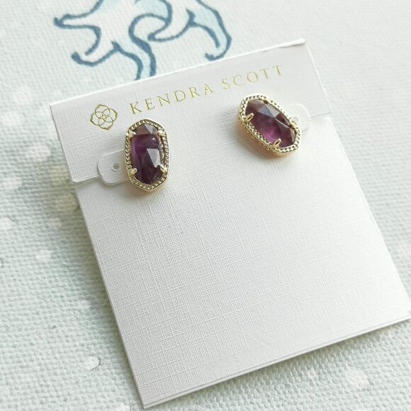 Kendra Scott Ellie Stud Earrings | Amethyst Gold - Picture 1 of 3